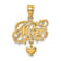 14k Yellow Gold Mom with Dangling Heart pendant