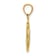 14k Yellow Gold Green Enameled 3D Peace Symbol Charm