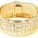 Greek Key Omega Link Bracelet In Gold Over Bronze