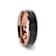 STEPHEN Rose Gold Plated Black Titanium Flat Brushed Wedding Ring With
Beveled Polished Edges 6mm