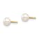 14K Yellow Gold 4-5mm White Button Freshwater Cultured Pearl Stud Post Earrings
