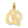 14k Yellow Gold Script Letter D Initial Pendant