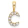 14K Yellow Gold Lab Grown Diamond Letter C Initial Pendant