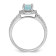 Rhodium Over 14K White Gold Aquamarine Diamond Halo Engagement Ring