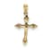 14k Yellow Gold and Rhodium Over 14k Yellow Gold Diamond Cross Pendant