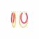 14K Gold Over Sterling Silver Double Oval Enamel Hoops in Pink
