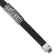 Black Leather and Stainless Steel Textured Enamel ID 7.5-inch with
.5-inch Extension Bracelet