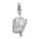 Rhodium Over 14k White Gold 3D Polished and Textured Glove/Bat/Baseball Pendant