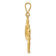 14k Yellow Gold 3D Polished and Textured Pitcher Baseball pendant