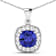 2.10ctw 14K White Gold Tanzanite and White Diamond Pendant with 18 inch
Cable Chain