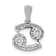 Rhodium Over 14K White Gold Diamond Cancer Zodiac Pendant