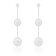 White Mother of Pearl Rhodium Over Sterling Silver Earrings