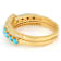 Turquoise And White Zircon Ring In 18K Gold Over Sterling Silver 0.25ctw
