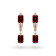 Garnet Octagon 14K Rose Gold Over Sterling Silver Drop Earrings