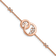 14k Rose Gold Diamond Double Circle with Star Dangle Bracelet