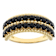 Black Spinel Band Ring In 18K Gold Over Sterling Silver 1.68ctw