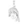 10-11mm Button White Cultured Freshwater Pearl and CZ Rhodium Over
Sterling Silver Pendant