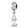 Rhodium Over Sterling Silver LogoArt Delta Zeta Vertical Letters on
Heart Bead
