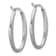 Rhodium Over Sterling Silver Brushed Oval Hoop Earrings