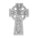 Rhodium Over 14k White Gold Polished and Textured Celtic Cross Slide Pendant