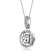 CZ Halo Pendant Necklace In White Rhodium Over Brass