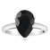 12x8mm Pear Shape Black Onyx Rhodium Over Sterling Silver Ring