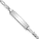 Rhodium Over 14k White Gold Figaro Link ID Bracelet