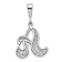Rhodium Over 14k White Gold Solid Polished Script Filigree Textured
Letter A Initial Pendant