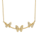 14K Yellow Gold Polished Filigree 3-Butterfly Bar Necklace