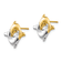 14K Two-tone Gold with Rhodium Dolphin Post Earrings