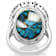 Turquoise And Spiny Oyster Shell Ring In Sterling Silver