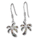 Rhodium Over Sterling Silver Abalone Palm Tree Earrings