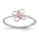 Sterling Silver Polished Pink Cubic Zirconia Butterfly Children's Ring