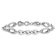 Rhodium Over 14k White Gold 8mm Polished and Textured Oval Fancy Link Bracelet