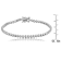 Bezel-Set CZ Tennis Bracelet In White Rhodium Over Brass