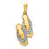 14K Two-tone Gold Diamond Flip-Flops Charm