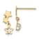 14K Yellow Gold Children's Star Dangle Earrings with Cubic Zirconia