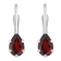 6x4mm Pear Shape Garnet Rhodium Over 10k White Gold Drop Earrings