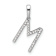 Rhodium Over 14k White Gold Diamond Letter M Initial Pendant
