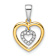 14K Two-tone Gold  Diamond Heart Dangle Pendant