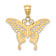 14k Two-tone Gold  Diamond-Cut Butterfly Pendant