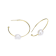 Freshwater Pearl Pear Shape Hoop Earrings In 14K Gold Over Sterling Silver