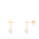 White Cultured Freshwater Pearl 14k Yellow Gold Earrings 5-5.5mm