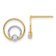 14k Two-tone  Gold Cubic Zirconia Embedded Double Circle Stud Earrings