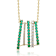 Emerald Color CZ Bar Pendant Necklace In 14K Gold Over Brass