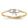 14K Yellow Gold with White Rhodium Cubic Zirconia Bow Ring