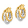 14k Yellow Gold and 14k White Gold 11/16" Polished and Textured
Twisted Fancy Hoop Earrings