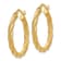 14k Yellow Gold 1 1/4" Twisted Textured Hoop Earrings