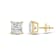 White Cubic Zirconia 14k Yellow Gold Studs With Velvet Gift Box 2.00ctw