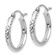 Rhodium Over 14k White Gold Diamond-Cut 11/16" Hoop Earrings